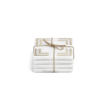 Four Marmo Marble Square 4" Coasters - Coasters by Carlyle Avenue