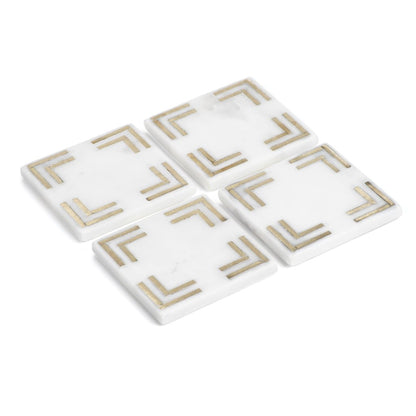Four Marmo Marble Square 4" Coasters - Coasters by Carlyle Avenue