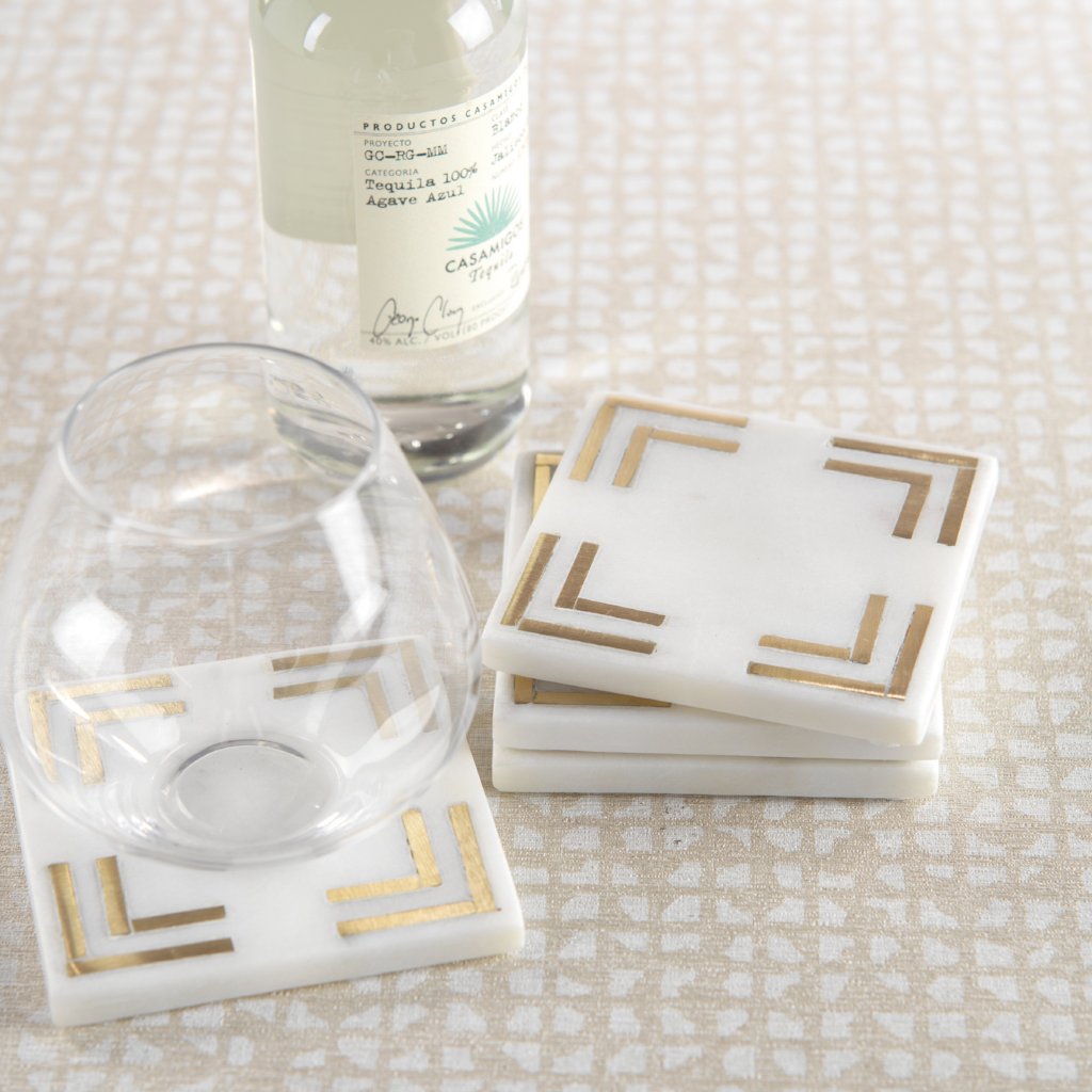 Four Marmo Marble Square 4" Coasters - Coasters by Carlyle Avenue