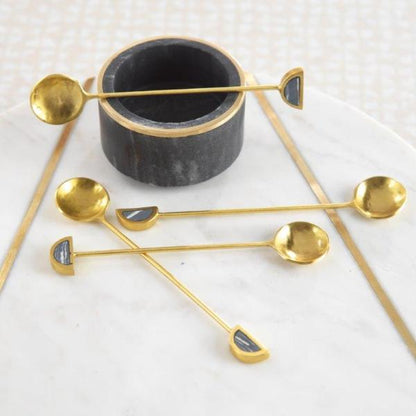 Fez Small Tea Spoons - 1 Set - Gold & Black - Tableware by Carlyle Avenue