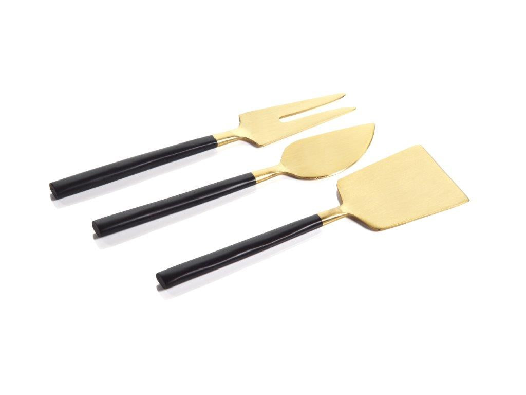 Maxfield Cheese Set - Matte Black & Gold - CARLYLE AVENUE