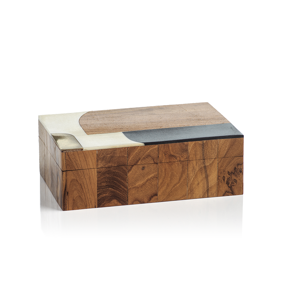 Lagos Abstract Inlaid Mango Wood Box