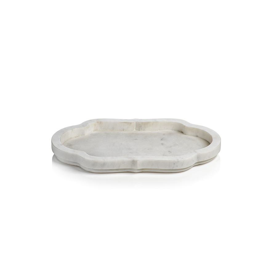 Pietre White Marble Tray - Trays by Carlyle Avenue
