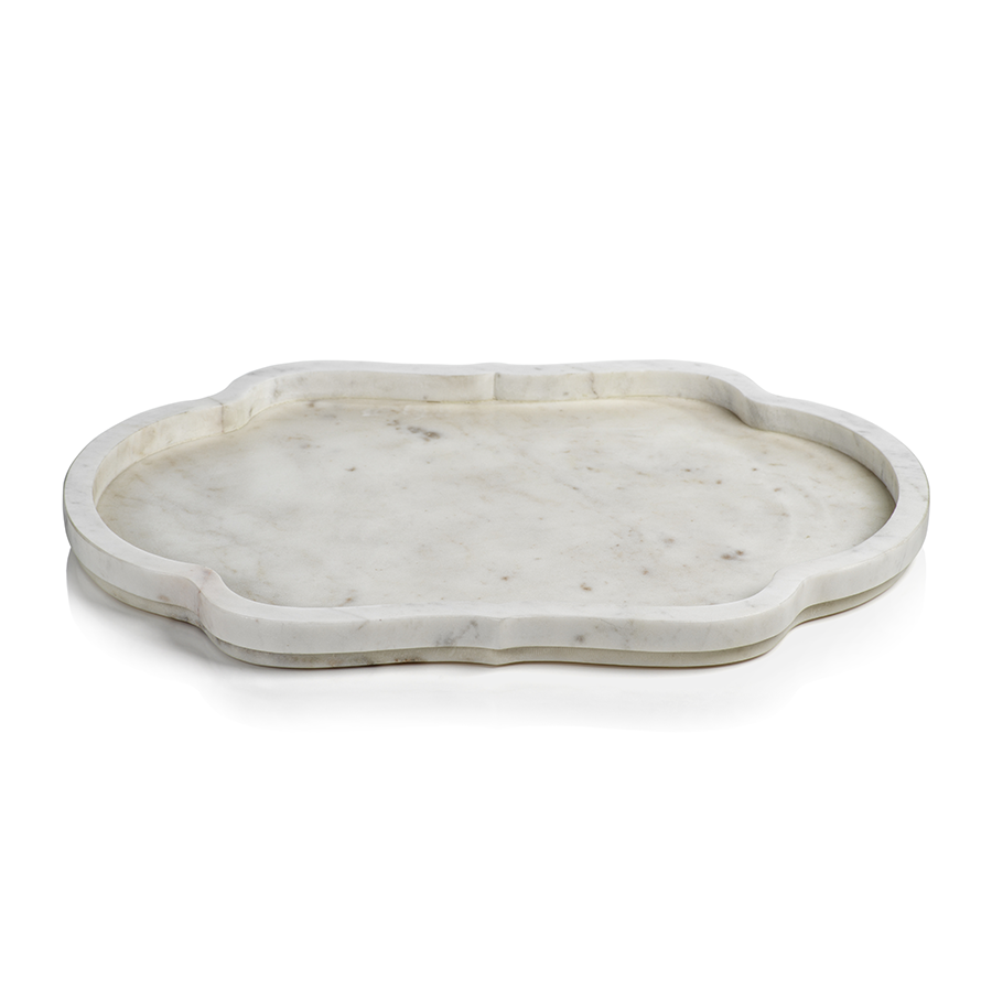 Pietre White Marble Tray