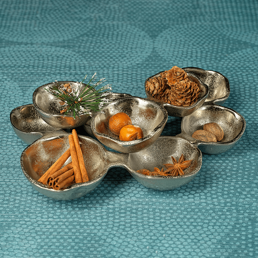 Small Cluster of Nine Serving Bowls - Nickel - Bowls, Trays by Carlyle Avenue