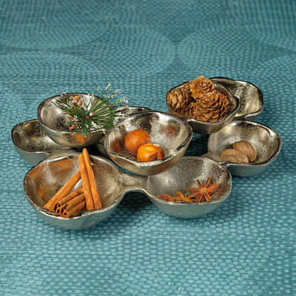 Small Cluster of Nine Serving Bowls - Nickel - Bowls, Trays by Carlyle Avenue