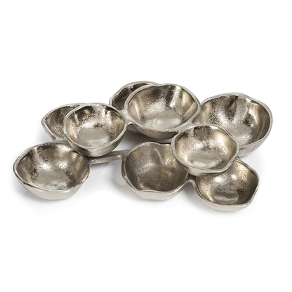 Small Cluster of Nine Serving Bowls - Nickel - Bowls, Trays by Carlyle Avenue