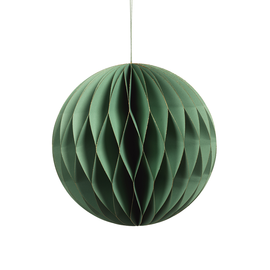 Wish Paper Decorative Ornaments - Green w/Gold Glitter (Set of 12) - Christmas Decor by Carlyle Avenue
