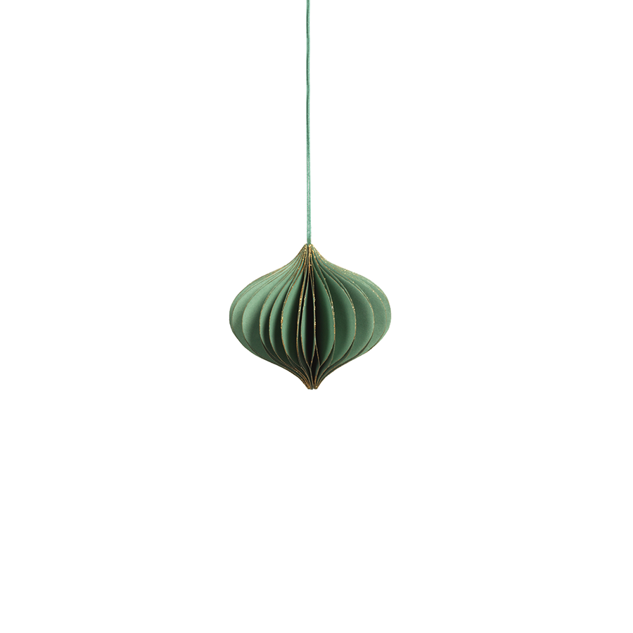 Wish Paper Decorative Ornaments - Green w/Gold Glitter - Christmas Decor by Carlyle Avenue