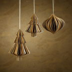 Wish Paper Decorative Ornaments - Off-White & Gold - Christmas Decor by Carlyle Avenue