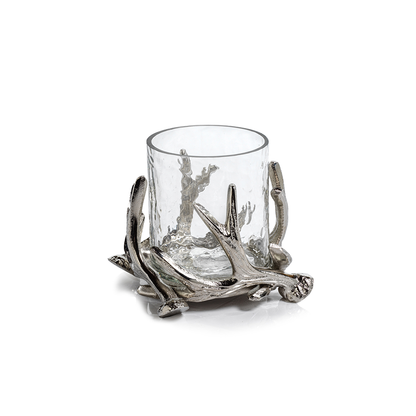 Antler Design Metal and Glass Candle Holder - Candle Holders by Carlyle Avenue