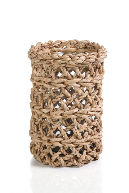 Seagrass Open Weave Hurricane with Glass Insert - Hurricane by Carlyle Avenue