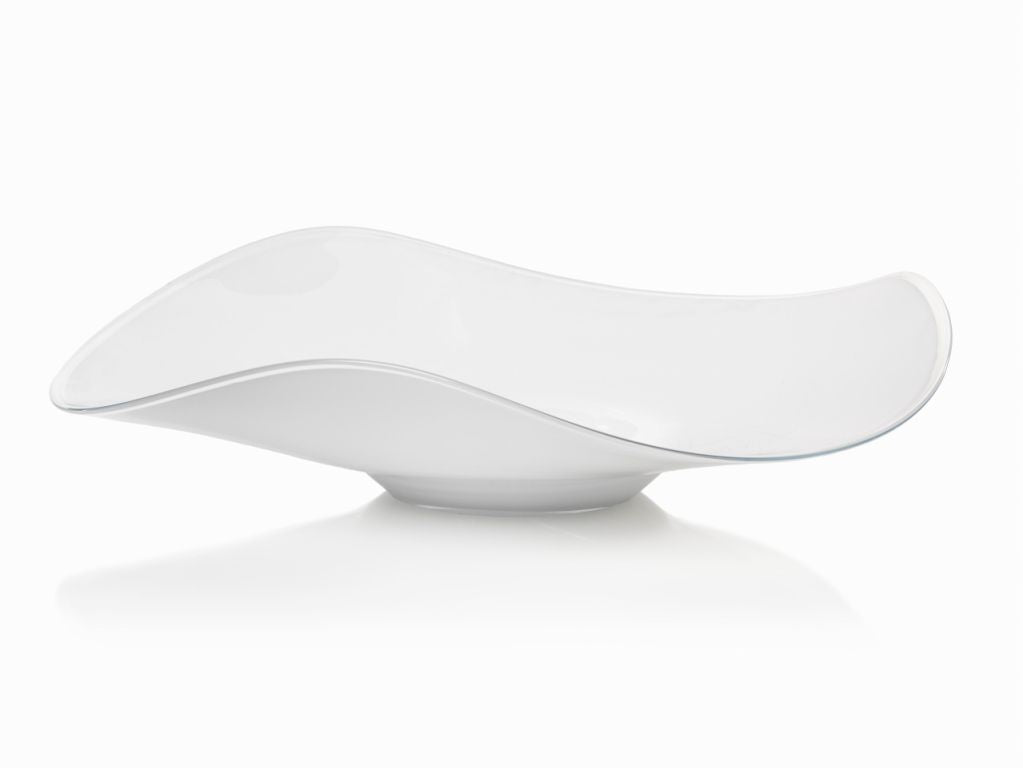 Lagoon Scissor Cut Wave Bowl - Opal White - 23 in - Decorative Bowls by Carlyle Avenue
