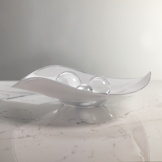 Lagoon Scissor Cut Wave Bowl - Opal - Bowls by Carlyle Avenue