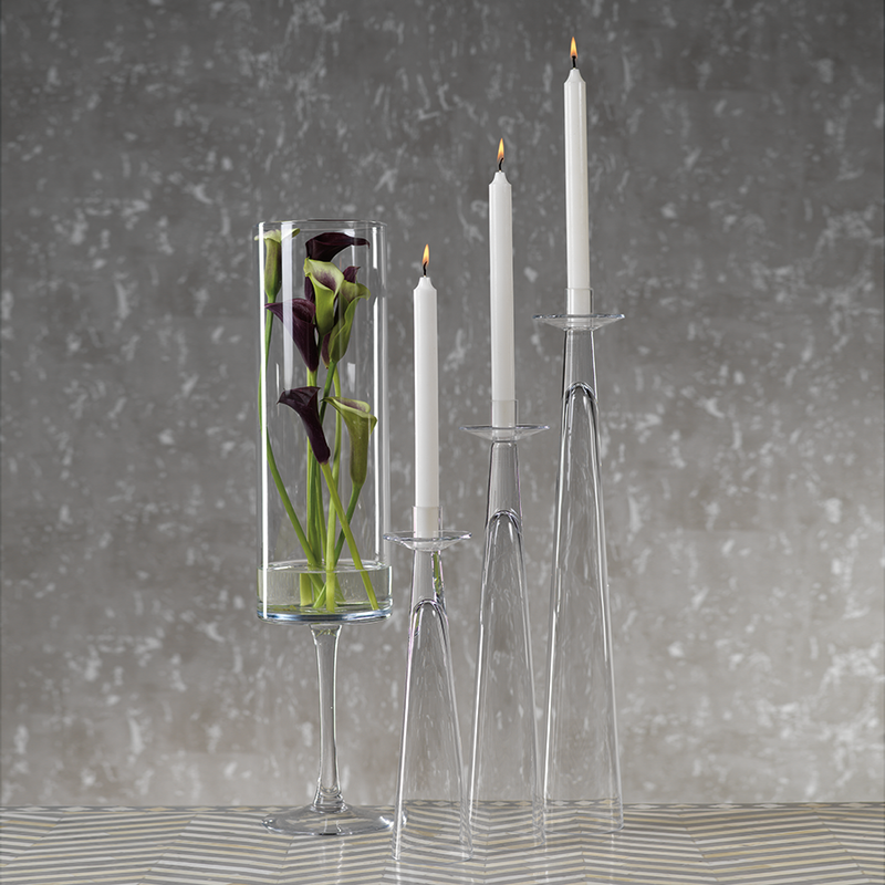 Amin Glass Candle Holder - Candle Holders by Carlyle Avenue