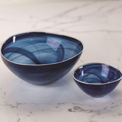 Monte Carlo Alabaster Glass Bowl - Indigo - Bowls by Carlyle Avenue