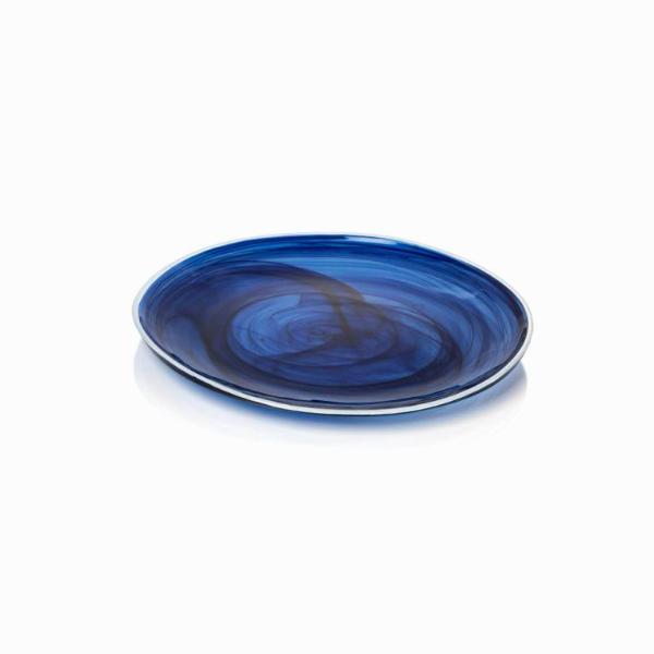 Monte Carlo Alabaster Glass Plate - Indigo - CARLYLE AVENUE