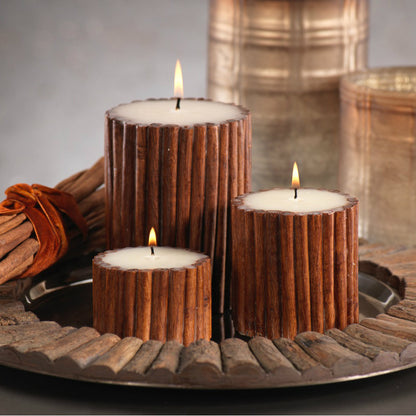 Cinnamon Stick Scented Pillar Candle - Candles by Carlyle Avenue