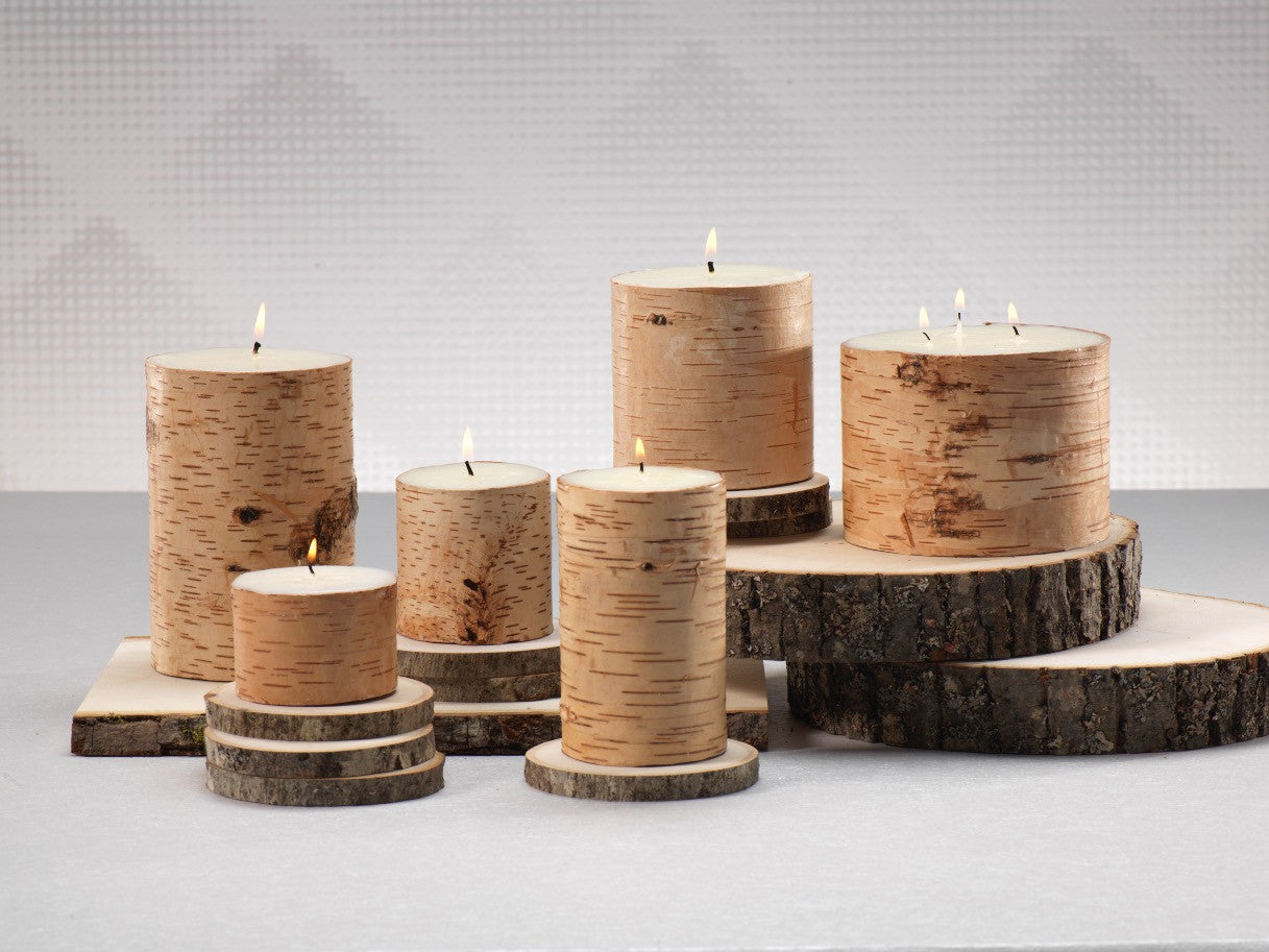 Birchwood Scented Pillar Candles - Set of 4 - CARLYLE AVENUE