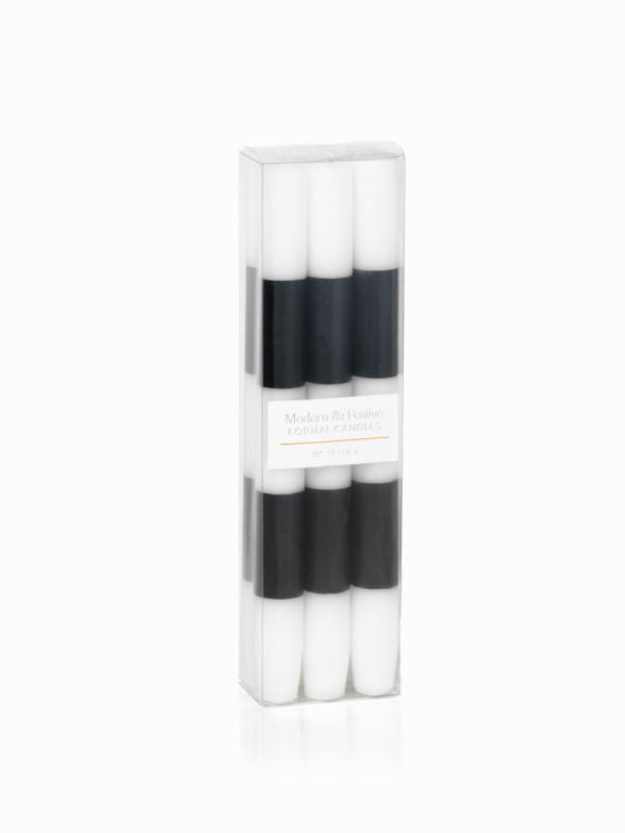 Modern & Festive Black Formal Taper Candles - Box of 6 - CARLYLE AVENUE