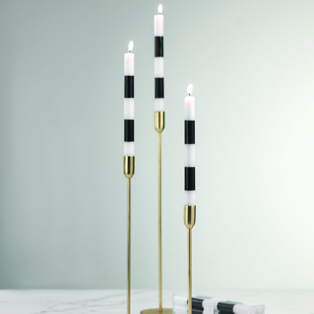 Modern & Festive Black Formal Taper Candles - Box of 6, Set of 2 - Candles by Carlyle Avenue