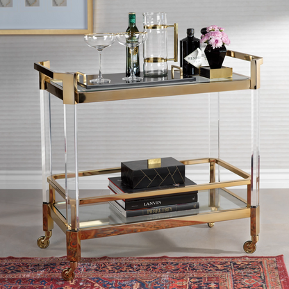 The Langham Bar Cart - Polished Gold - Furniture by Carlyle Avenue
