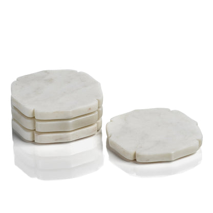 Four White Marble Coasters - Coasters by Carlyle Avenue