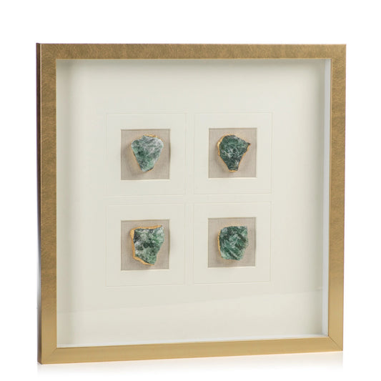 Gold Framed Emerald Crystals - Decorative Accessories by Carlyle Avenue