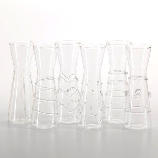 Raised Design Individual Carafes - Set of 6 - Glassware by Carlyle Avenue