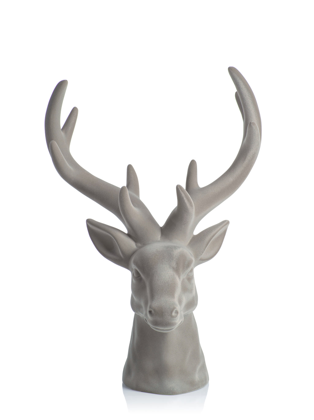 Flocked Cream Stag Head - Christmas Decor by Carlyle Avenue