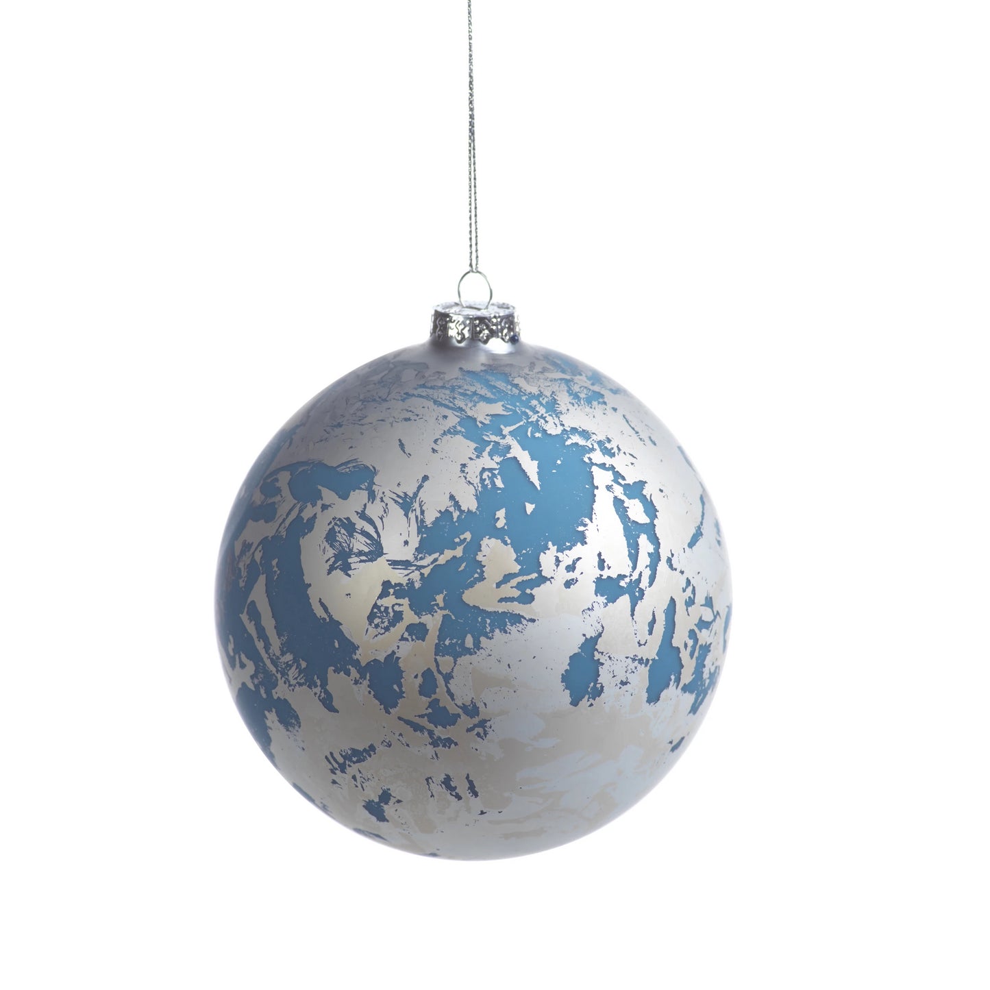 Patch Metallic Ornament - Silver& Blue - CARLYLE AVENUE