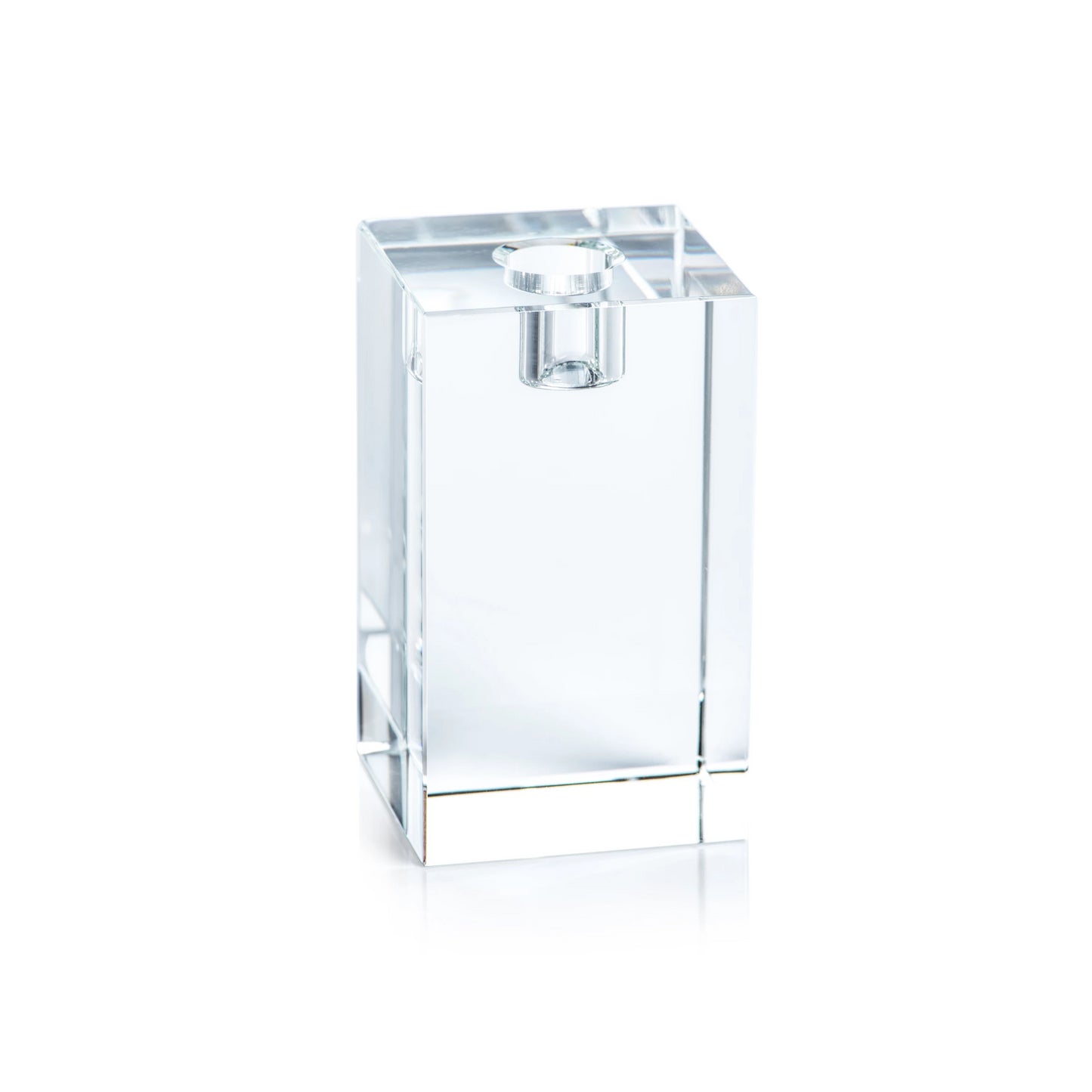 Square Crystal Glass Taper Holder - CARLYLE AVENUE