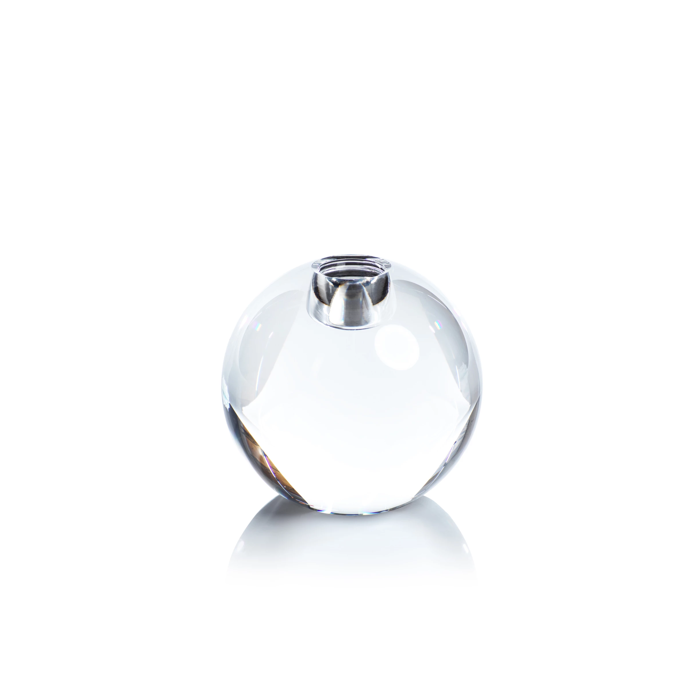 Round Crystal Glass Taper Holder - Candle Holders by Carlyle Avenue