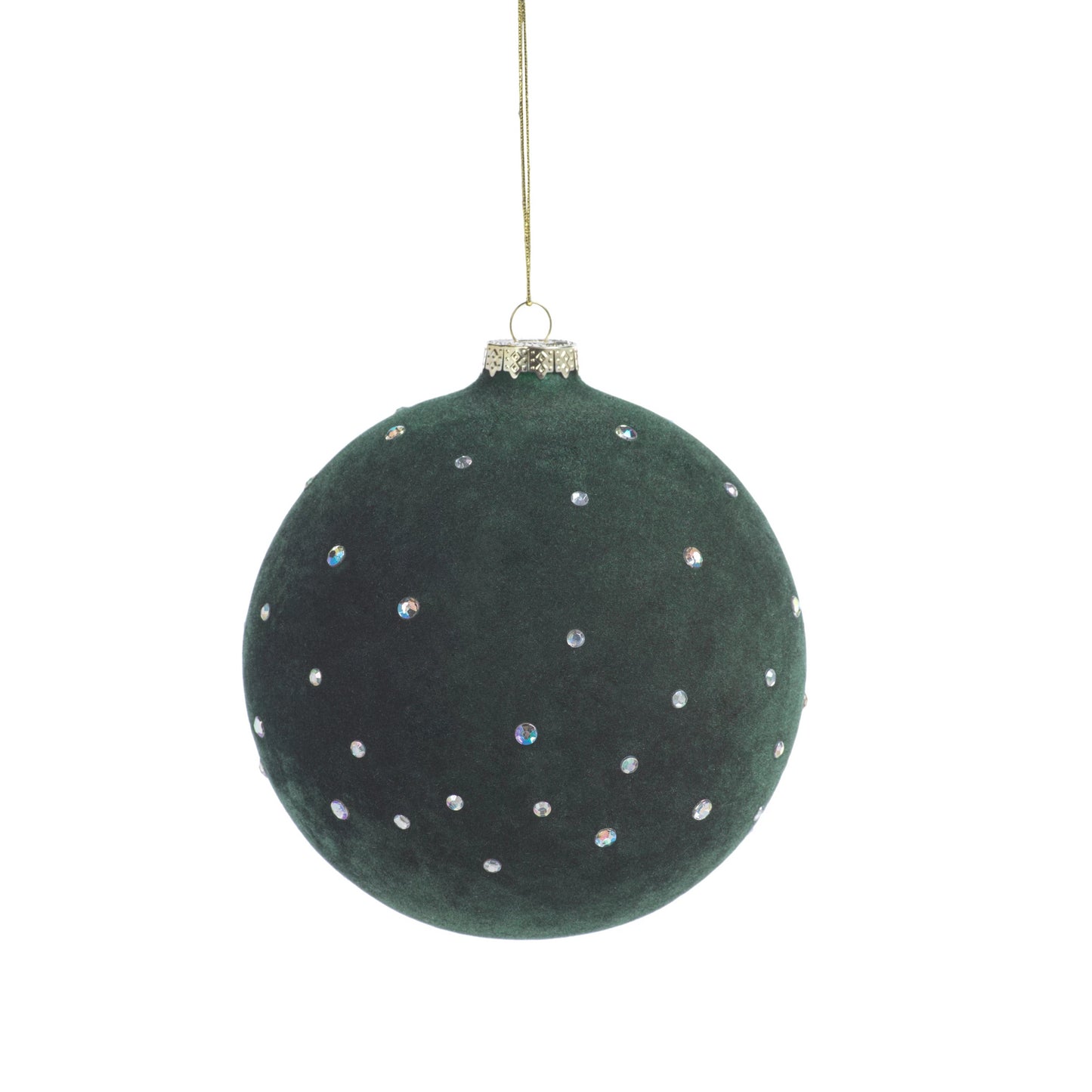 Flocked Ornament w/ Clear Studs - CARLYLE AVENUE