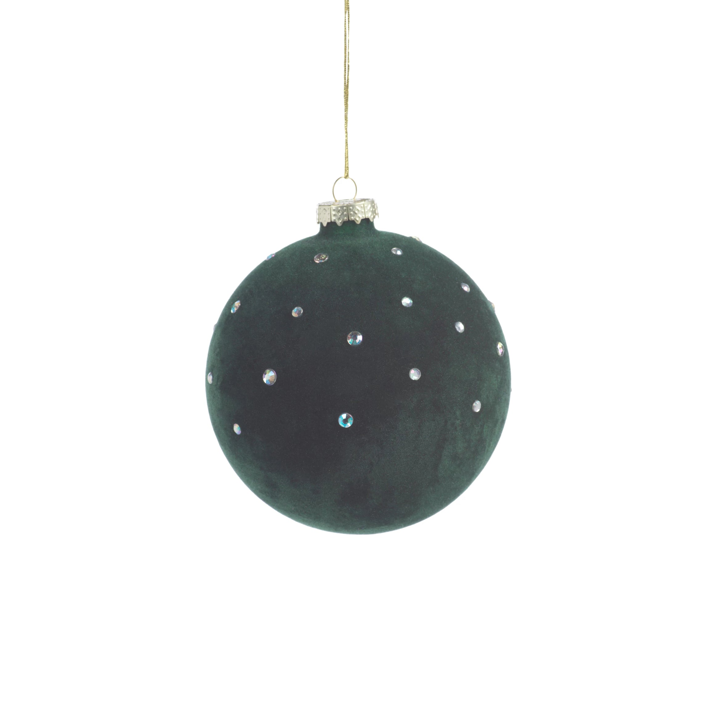 Flocked Ornament w/ Clear Studs - CARLYLE AVENUE