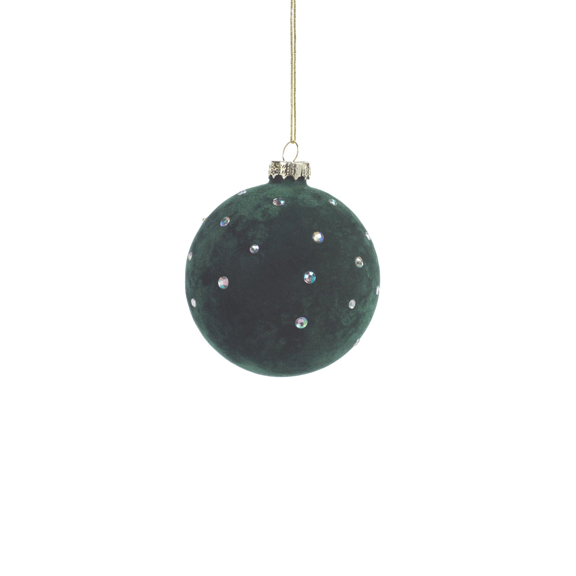 Flocked Ornament w/ Clear Studs - CARLYLE AVENUE