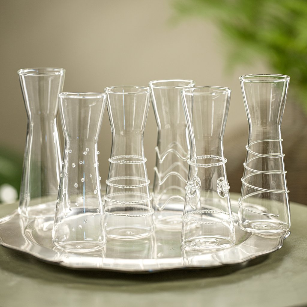 Raised Design Individual Carafes - Set of 6 - Glassware by Carlyle Avenue