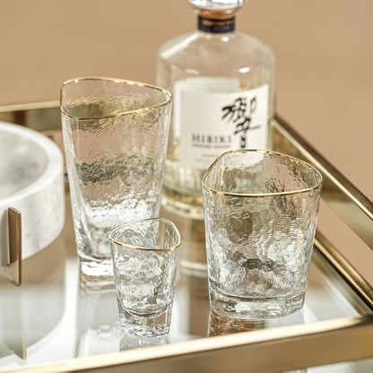 Aperitivo Triangular Glassware w/Gold Rim - Glassware by Carlyle Avenue