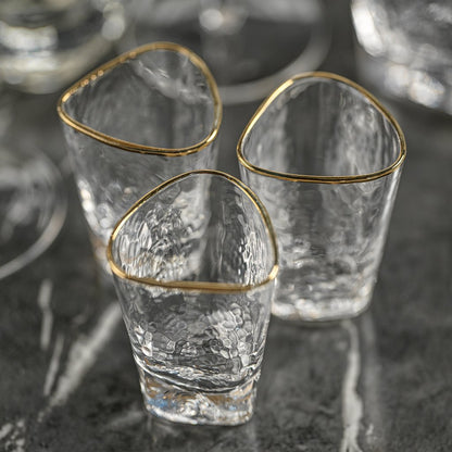 Aperitivo Triangular Glassware w/Gold Rim - Glassware by Carlyle Avenue