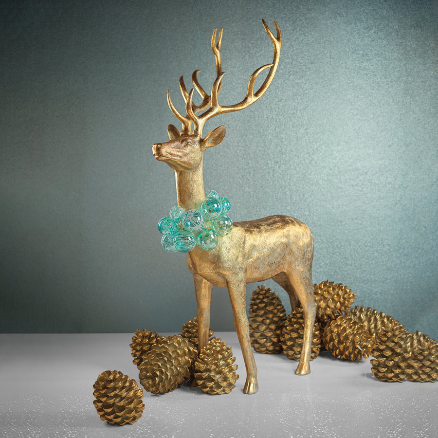 Large Reindeer - Gold - Looking Up - Holiday Decor by Carlyle Avenue
