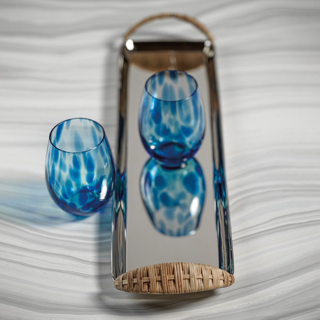Blue Tortoise Stemless All Purpose Glass - Glassware by Carlyle Avenue