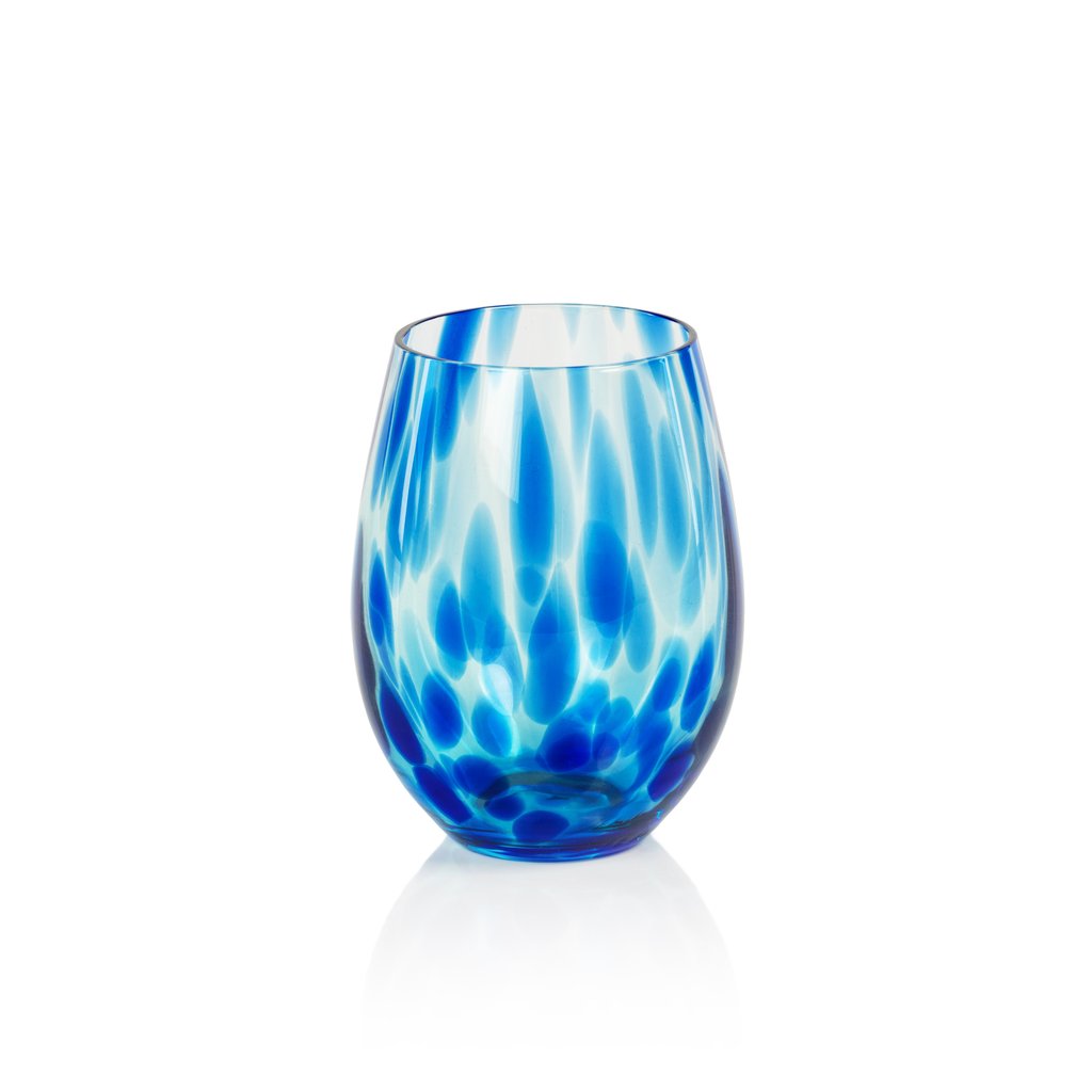 Blue Tortoise Stemless All Purpose Glass - Set of 6 - Glassware by Carlyle Avenue