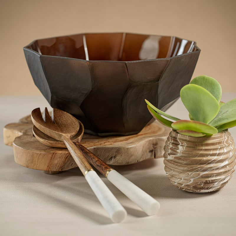 Sicilia Amber Glass Bowl - BOWL by Carlyle Avenue