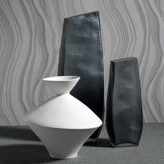 Indigo Smoke Gray Glass Vase - Vases by Carlyle Avenue
