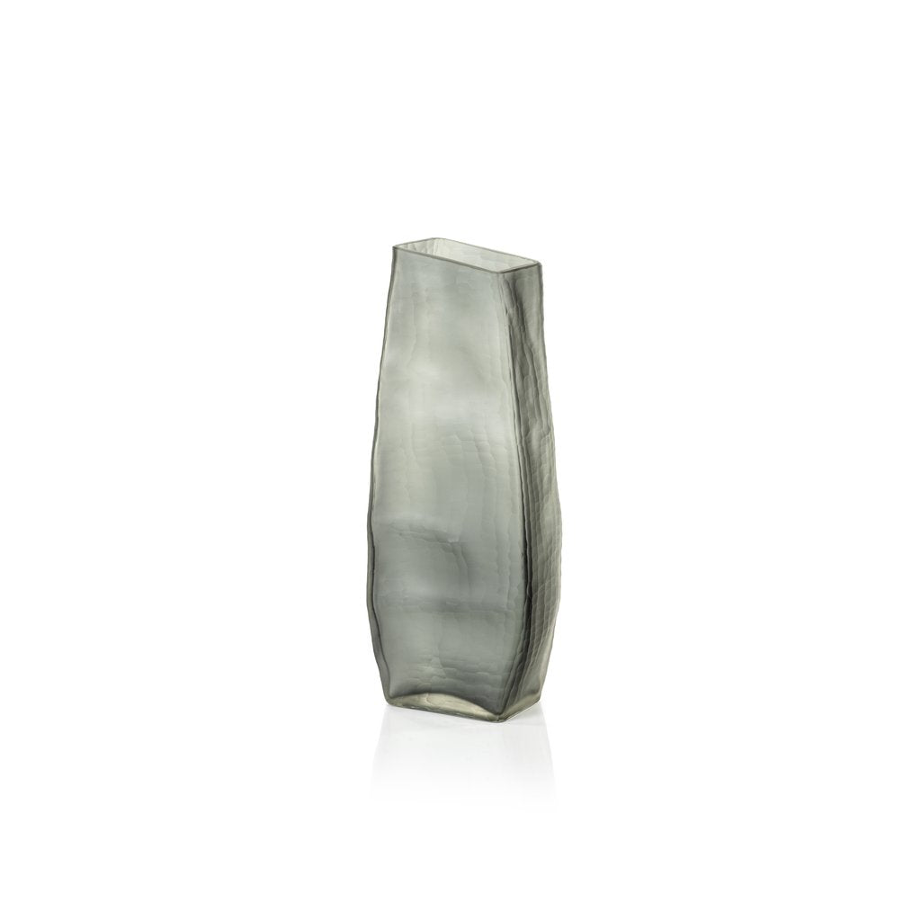Indigo Smoke Gray Glass Vase - Vases by Carlyle Avenue