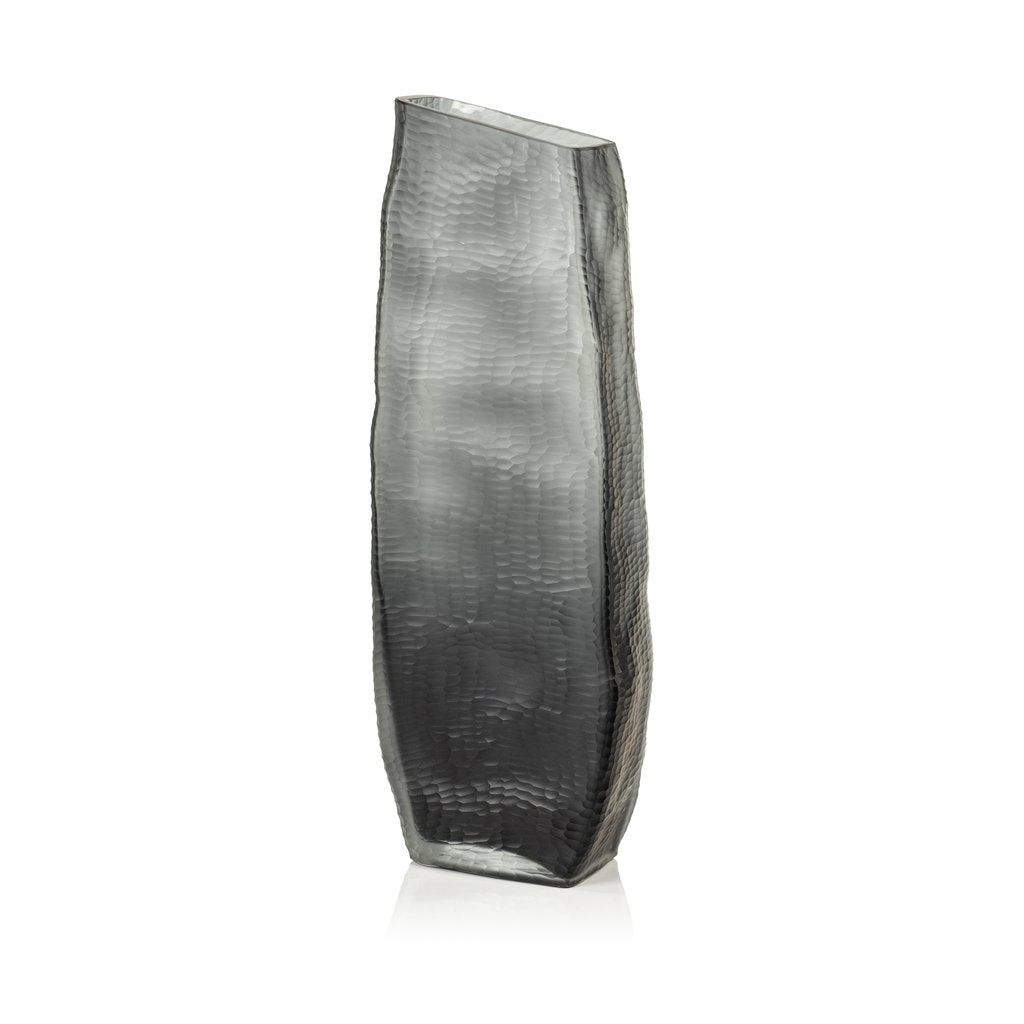 Indigo Smoke Gray Glass Vase - Vases by Carlyle Avenue