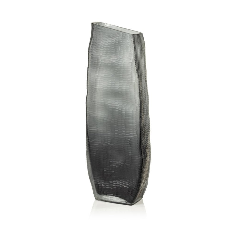 Indigo Smoke Gray Glass Vase - Vases by Carlyle Avenue
