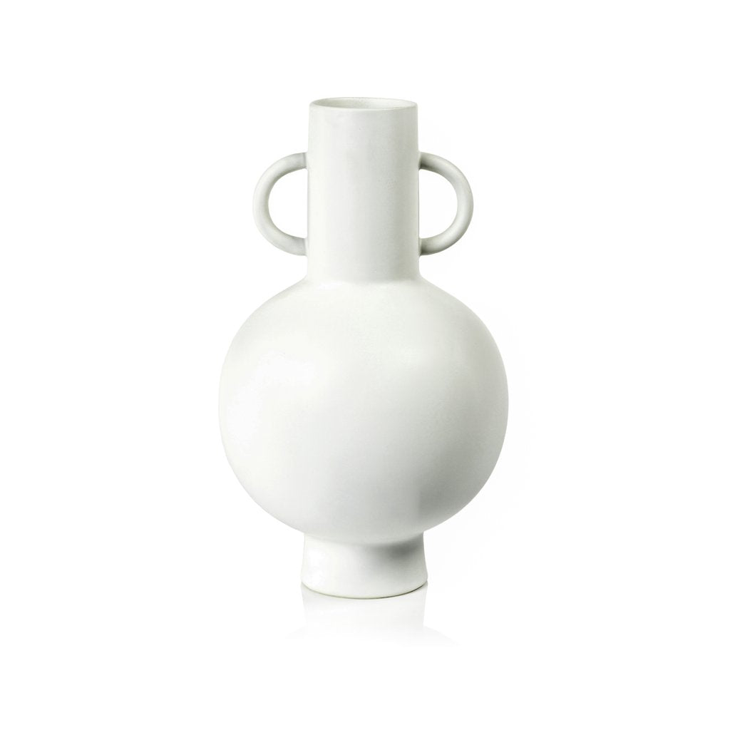 Aarhus White Stoneware Vase - Vases by Carlyle Avenue