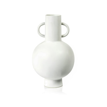 Aarhus White Stoneware Vase - Vases by Carlyle Avenue