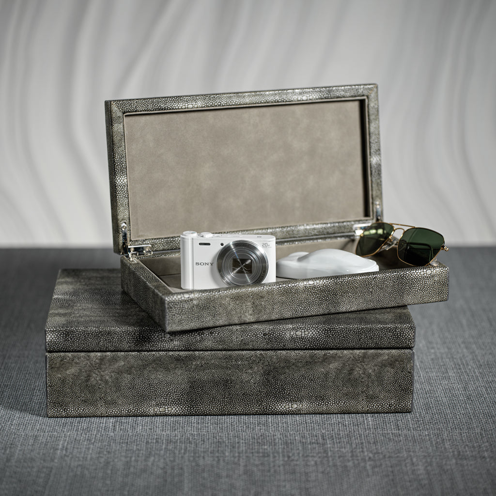 Bora Bora Faux Stingray Leather Box - Decorative Accessories by Carlyle Avenue